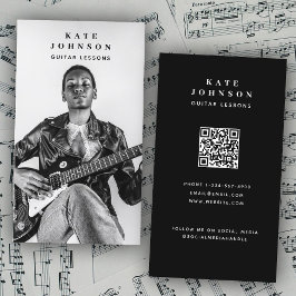 Gitarrenunterricht Musiker Foto Social Media QR Co Visitenkarte