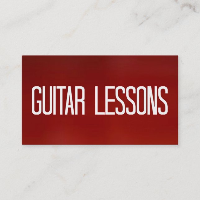 Gitarrenunterricht - Red Business Card Visitenkarte (Vorderseite)