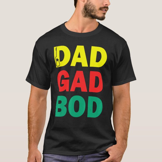 Gitarrenvater Abbildung Vater Bod Day Dadgadbod Gi T-Shirt (Vorderseite)