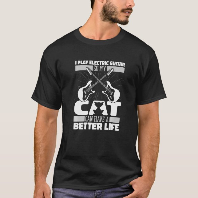 Gitarrist Cat E Electric Guitar T-Shirt (Vorderseite)