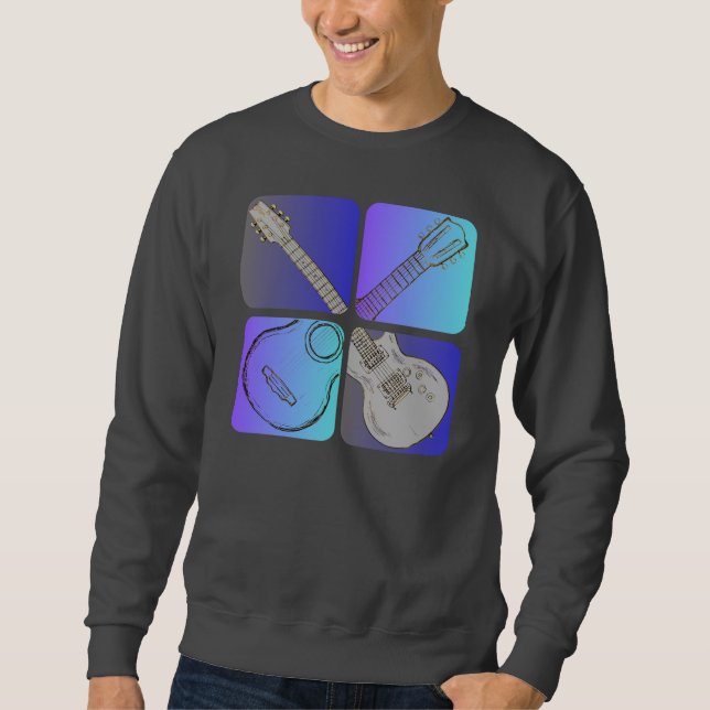 Gitarrist Cool Musician Design Sweatshirt (Vorderseite)