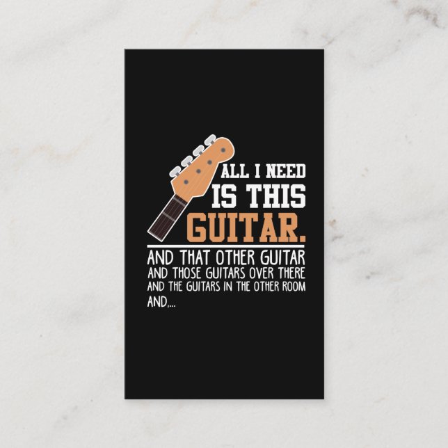 Gitarrist der Funny Guitar Ich brauche alle Gitarr Visitenkarte (Vorderseite)