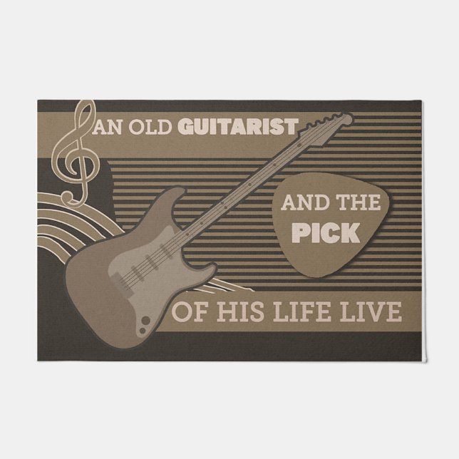 Gitarrist Doormat, Instrumentenlieder-Geschenk Fußmatte (Vorderseite)