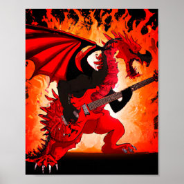 Gitarrist Dragon Wall Art Poster
