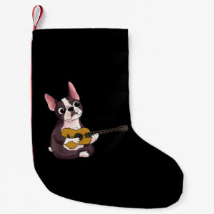 Gitarrist Frenchie Bulldog-Geschenk Kleiner Weihnachtsstrumpf