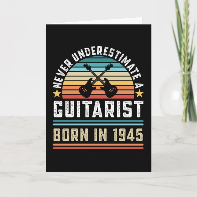 Gitarrist geboren 1945 80th Birthday Guitar Gift V Karte (Vorderseite)