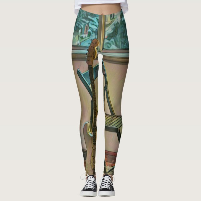 Gitarrist Geburtstagsgeschenk Leggings (Vorderseite)