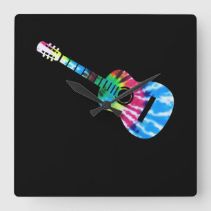 Gitarrist Gift Quadratische Wanduhr