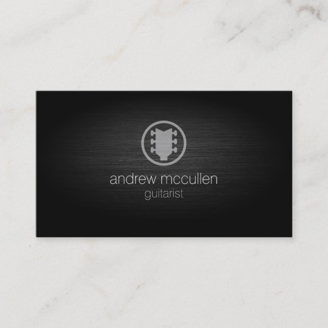 Gitarrist Gitarre Icon Brushed Metal Musician Visitenkarte (Vorderseite)