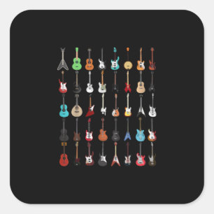 Gitarrist Gitarre Musical Instrument Rock and Roll Quadratischer Aufkleber