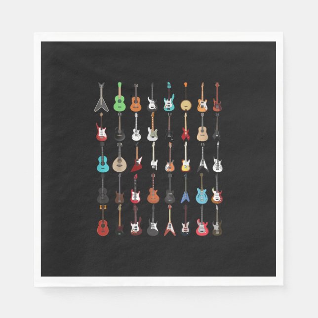Gitarrist Gitarre Musical Instrument Rock and Roll Serviette (Vorderseite)