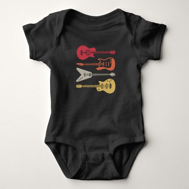 Gitarrist Gitarre Player Electric Musician Geschen Baby Strampler (Vorderseite)