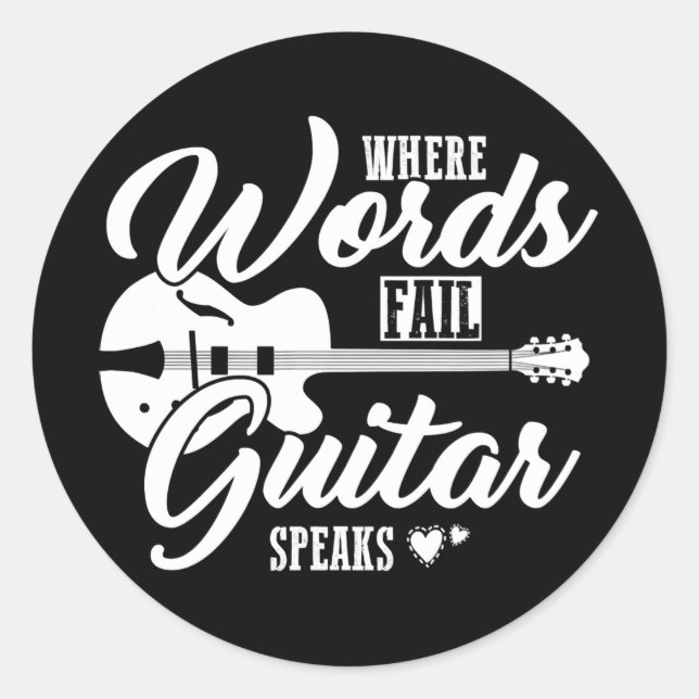 Gitarrist Gitarre Sprichwort nett Runder Aufkleber (Vorderseite)