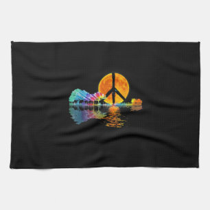 Gitarrist Guitar Lake Shadow Peace Liebe Guitar Geschirrtuch