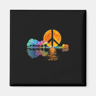 Gitarrist Guitar Lake Shadow Peace Liebe Guitar Magnet