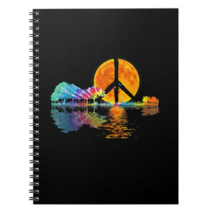 Gitarrist Guitar Lake Shadow Peace Liebe Guitar Notizblock