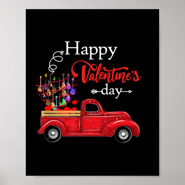 Gitarrist Happy Valentines Day Gitarrist Geburtsta Poster (Vorne)