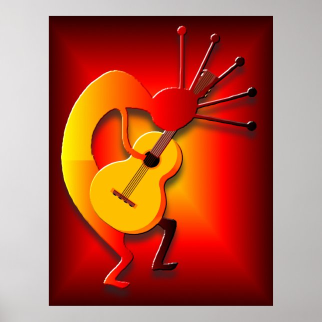 Gitarrist in Red Poster (Vorne)