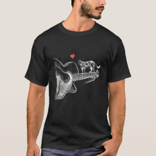 Gitarrist Kurzhaar Katze Gitarre Spieler T-Shirt