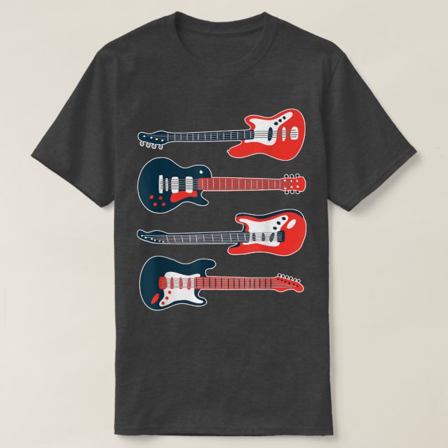 Gitarrist Lover Instrument Electric Bass T-Shirt (Design vorne)