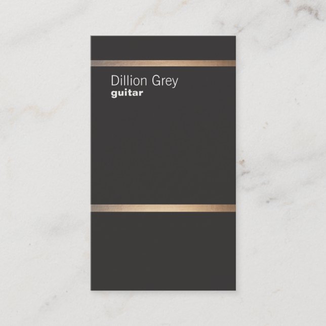 Gitarrist Minimalistisch Black Business Card Visitenkarte (Vorderseite)