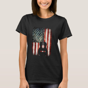 Gitarrist Music USA Flag Guitar Patriotic Guitar T-Shirt