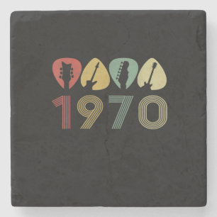 Gitarrist Plektrum 1970 Gitarrist Geburtstag Steinuntersetzer