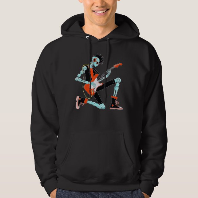 Gitarrist Robot Hoodie (Vorderseite)