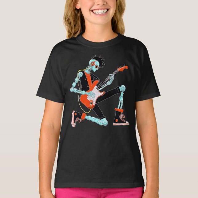 Gitarrist Robot T-Shirt (Vorderseite)