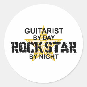 Gitarrist Rock Star by Night Runder Aufkleber