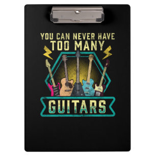 Gitarrist Sie können nie zu viele Gitarren Xmas ha Klemmbrett
