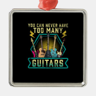 Gitarrist Sie können nie zu viele Gitarren Xmas ha Ornament Aus Metall
