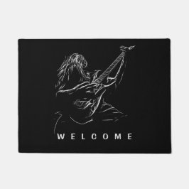 Gitarrist-Silhouette Fußmatte