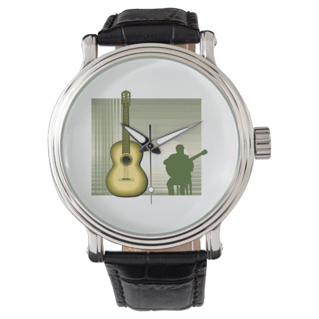 Gitarrist sitzt gelb.png armbanduhr (Vorderseite)