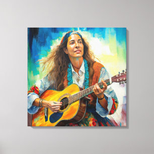Gitarrist Stretched Canvas Print Leinwanddruck