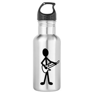 Gitarrist Strichmännchen Edelstahlflasche