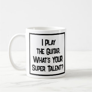 Gitarrist Super Talent. Gitarrenspieler Kaffeetasse
