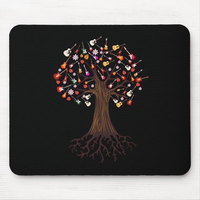 Gitarrist Tree Guitar Birthday Mousepad (Vorne)