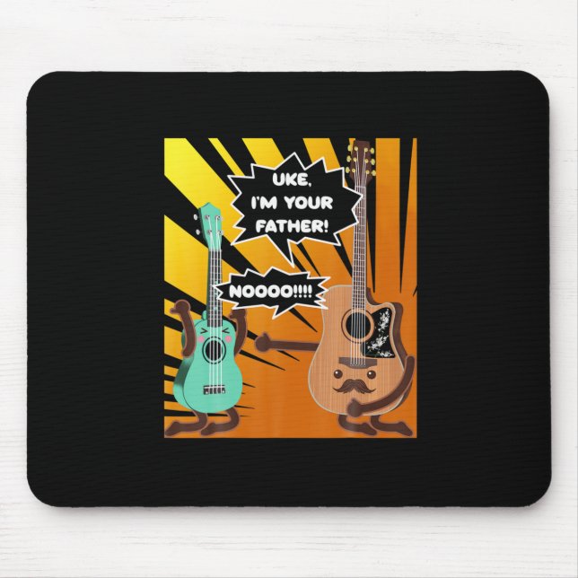 Gitarrist Uke Ich bin dein Vater Geburtstag Mousepad (Vorne)