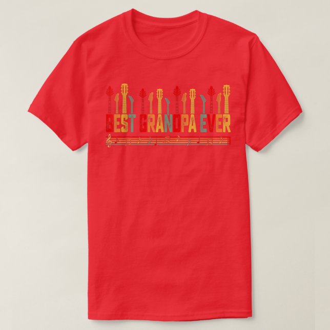 Gitarrist Vater Bester Opa je Gitarrenväter T-Shirt (Design vorne)