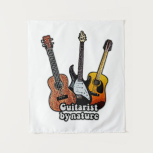 Gitarrist von Natur aus. farbenfrohe Gitarren Wandteppich