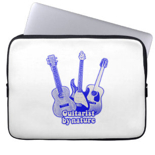 Gitarrist von Natur aus. Retro-blaue Gitarre Laptopschutzhülle