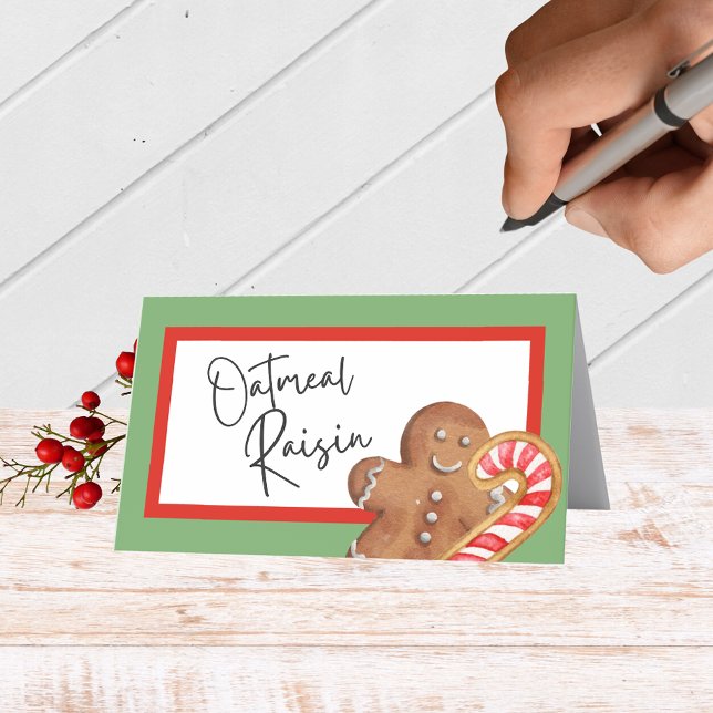 Gîtes Cookie Plier nourriture, boisson ou cartes d (Christmas Cookie Folding Label Cards for Food & Drink Labels, Place Cards, Contests and More)