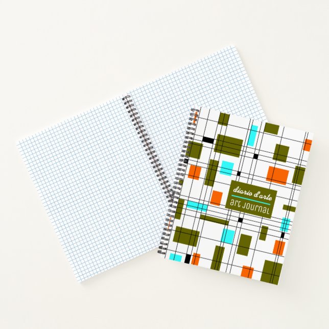 Gitter des mittleren Jahrhunderts Notizbuch (Innenseite)