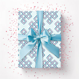 Gitter Endlosknoten Texturiert in Rosa und Aqua Geschenkpapier