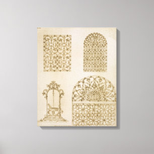 Gitter für Fenster und Brunnen aus islamischer Eis Leinwanddruck