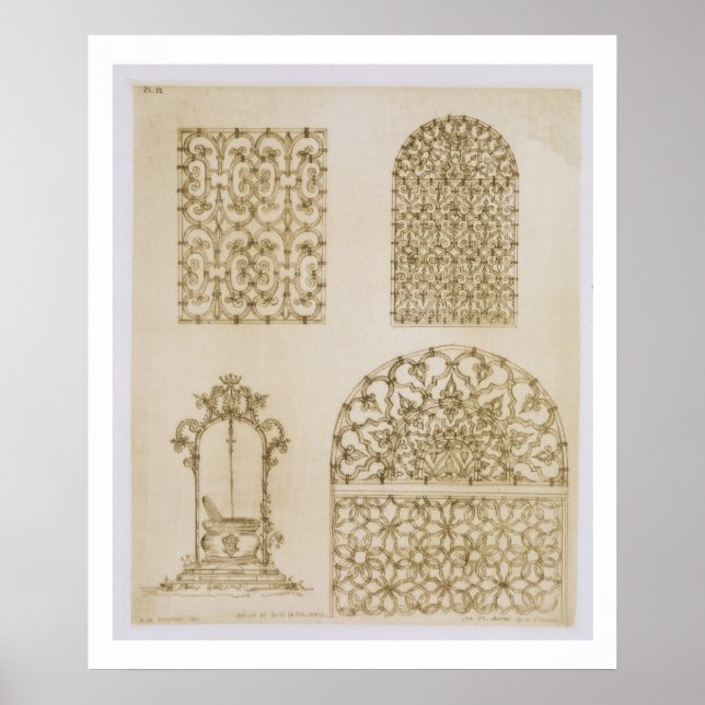 Gitter für Fenster und Brunnen aus islamischer Eis Poster (Vorne)