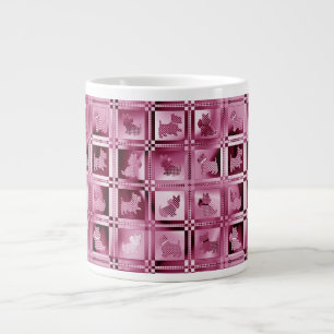 Gitter Gemusterter schottischer Welpen Jumbo-Tasse