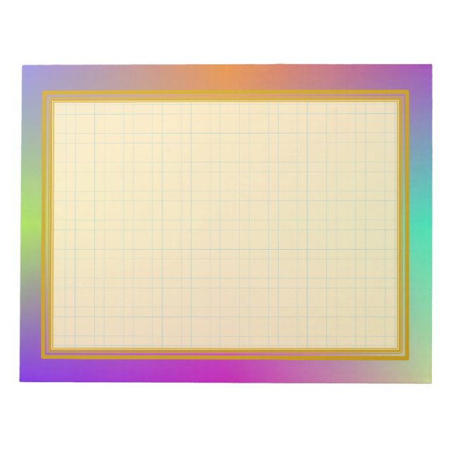 Gitter mit farbenfroher Metallic 8.5x11 Notizblock (Vorderseite)