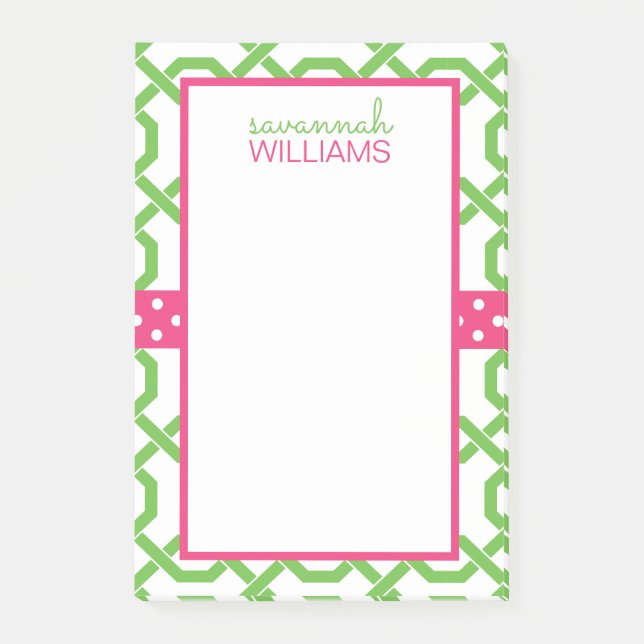 Gitter und Grosgrain Personalisiert Post-it-Notepa Post-it Klebezettel (Vorderseite)